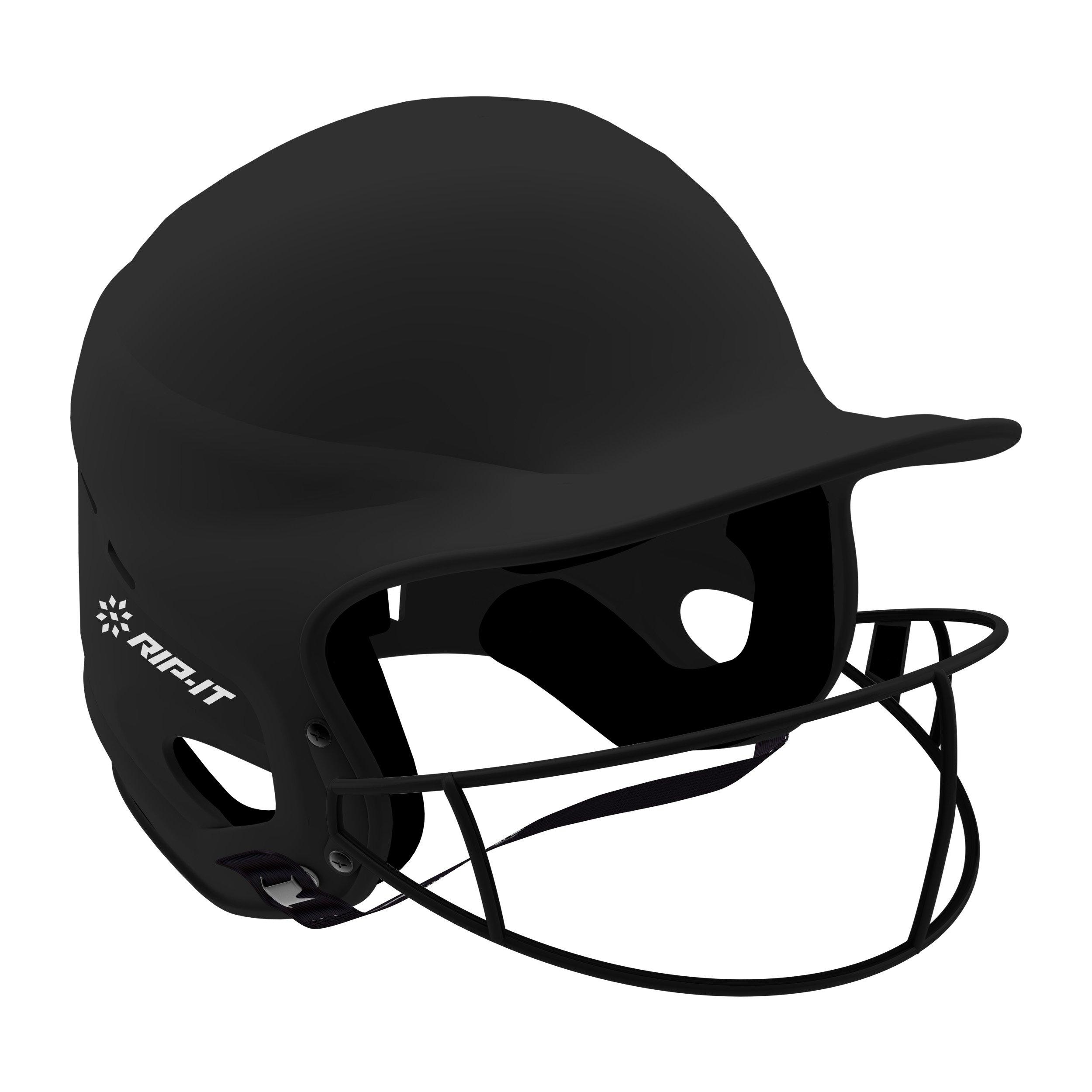RIP-IT Vision Pro Matte Black Softball Batting Helmet - S/M